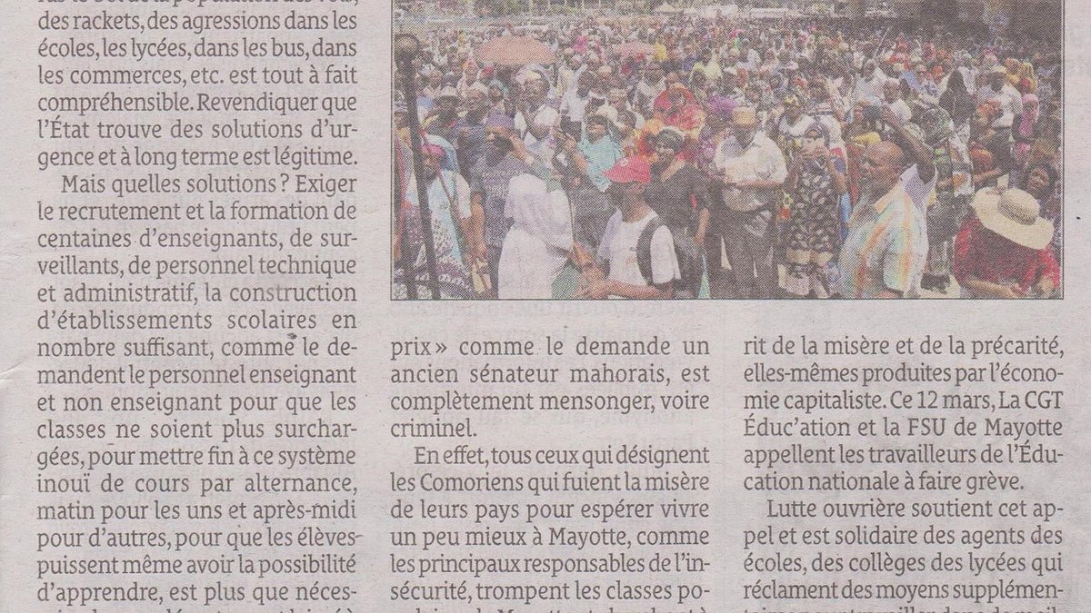 C'est la misère qui produit l'insécurité à Mayotte !