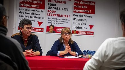 Illustration Marie Savre à la tête d'une liste Lutte ouvrière "pour défendre le camp de la révolution ouvrière mondiale"