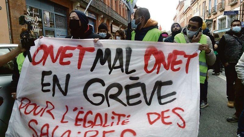 Illustration - les travailleurs d’Onet  en grève pour les salaires