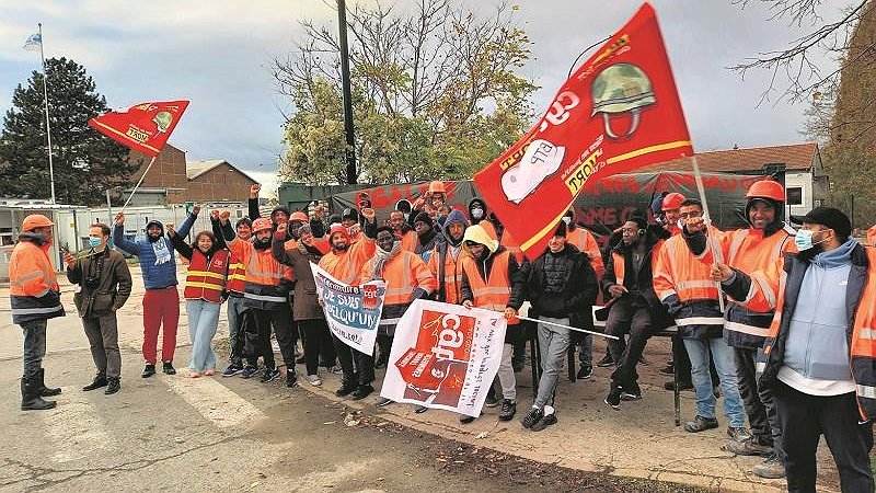 Illustration - intérimaires en grève pour l’égalité des droits