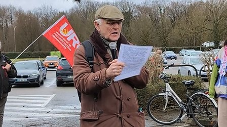 Illustration Intervention de notre camarade Jean Meyer devant l'usine Dumarey le 13 février