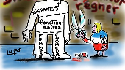 Illustration Travailleurs français, immigrés, ne nous laissons pas diviser !